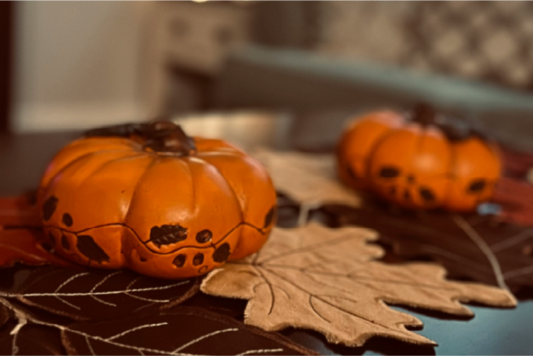 Pumpkins and Leaves